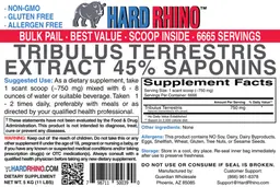 Label for Tribulus Terrestris Extract 45% Saponins