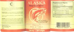 Label for Omega 3 EPA & DHA 1000 mg