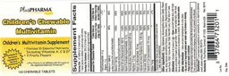 Label for Children's Chewable Multivitamin