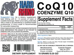 Label for CoQ10 Coenzyme Q10