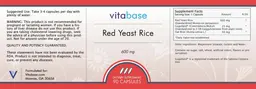 Label for Red Yeast Rice 600 mg