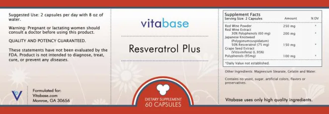 Label for Resveratrol Plus