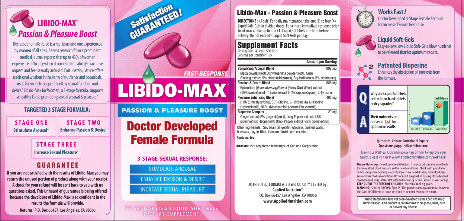 Label for Libido-Max Passion And Pleasure Boost
