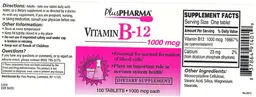 Label for Vitamin B-12 1000 mcg