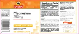 Label for Magnesium 250 mg