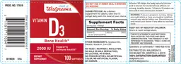 Label for Vitamin D3 2000 IU
