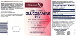 Label for Glucosamine HCl 2000 mg