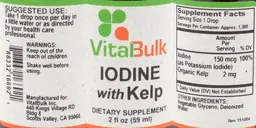 Label for Iodine With Kelp