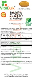 Label for Emulsified CoQ10 30 mg Softgel