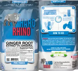 Label for Ginger Root Extract 5% Gingerol