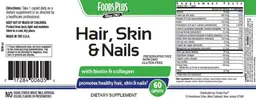 Label for Hair, Skin & Nails