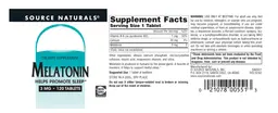Label for Melatonin 3 mg