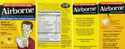 Label for Hot Soothing Mix Natural Honey Lemon Flavor