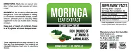 Label for Moringa Leaf Extract 800 mg Daily