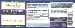 Label for Soy Lecithin 520 mg