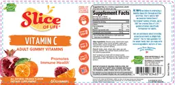 Label for Vitamin C All Natural Orange Flavor