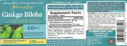 Label for Ginkgo Biloba 60 mg