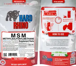 Label for MSM Methylsulfonylmethane