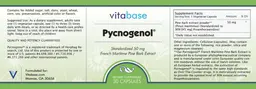 Label for Pycnogenol 50 mg