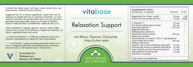 Label for Relaxation Support