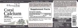 Label for Coral Calcium 500 mg