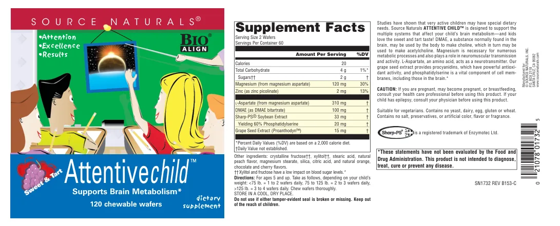 Label for Attentive Child Sweet & Tart