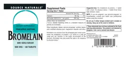 Label for Bromelain 500 mg