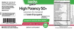 Label for High Potency 50+