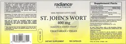 Label for St. John's Wort 400 mg