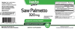 Label for Saw Palmetto 320 mg