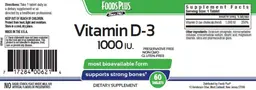 Label for Vitamin D-3 1000 IU
