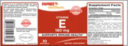 Label for Vitamin E 180 mg
