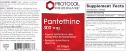 Label for Pantethine 300 mg