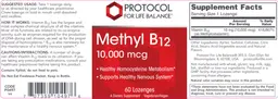 Label for Methyl B12 10,000 mcg