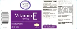 Label for Vitamin E 180 mg