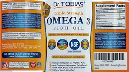Label for Triple Strength Omega 3 Fish Oil