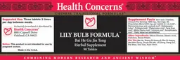 Label for Lily Bulb Formula