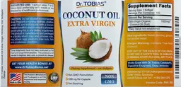 Label for Coconut Oil Extra Virgin 1000 mg