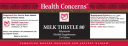 Label for Milk Thistle 80