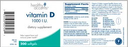 Label for Vitamin D 1000 IU