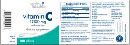 Label for Vitamin C 1000 mg With Rose Hips
