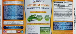 Label for Optimum Colon Consistent Cleanse