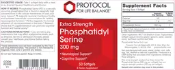 Label for Extra Strength Phosphatidyl Serine 300 mg