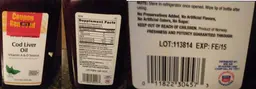 Label for Cod Liver Oil Mint Flavored