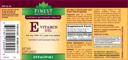 Label for E Vitamin Oil 45 mg