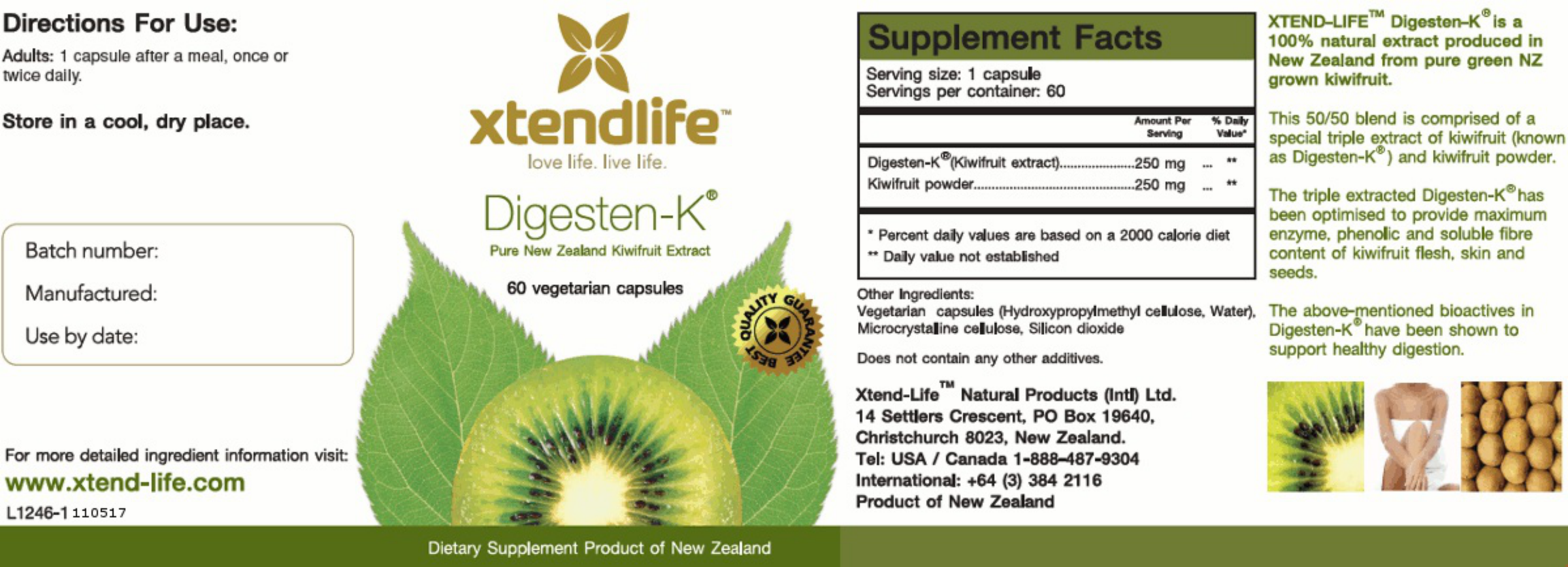 Label for Digesten-K