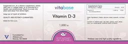 Label for Vitamin D-3 1,000 IU