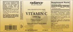 Label for Vitamin C 1000 mg