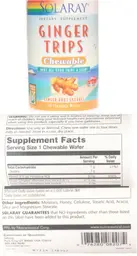 Label for Ginger Trips Chewable