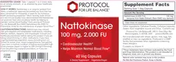 Label for Nattokinase 100 mg